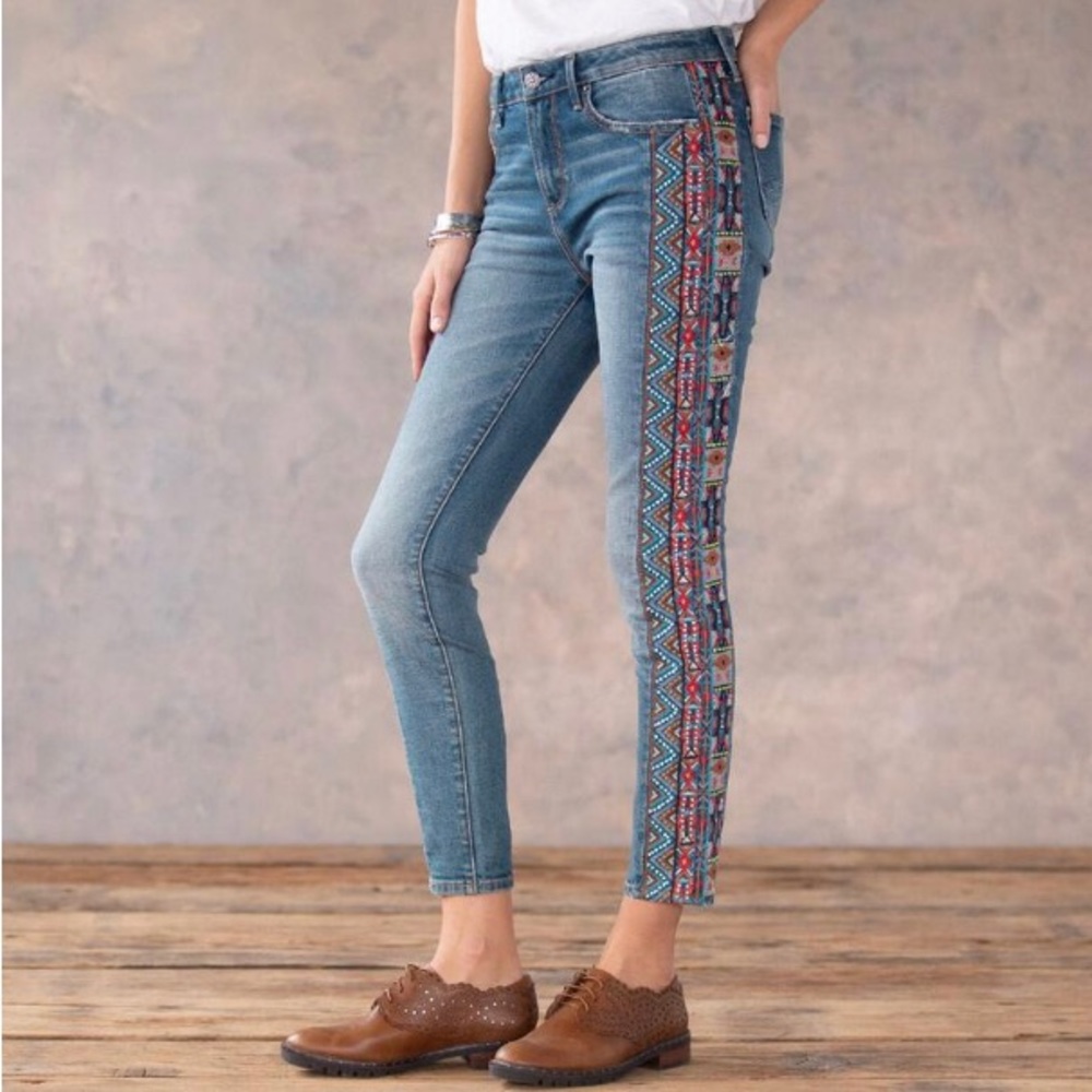 Sundance Driftwood Jackie Beaded Jeans